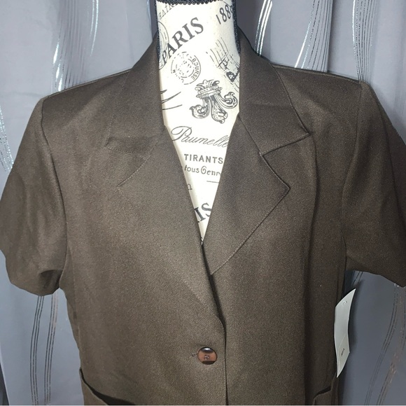 Vintage Womens Bend Over By Levi’s Short Sleeve Pant Suit Brown Size 18P/ Large - Picture 2 of 16